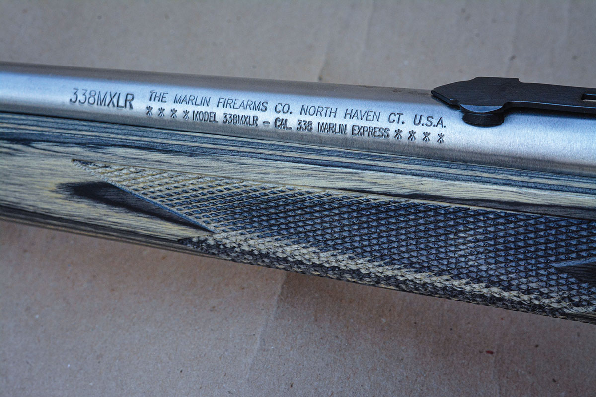 The 338 Marlin Express was designed specifically for the Marlin 336 action and can push a 200-grain Hornady FTX bullet at 2565 fps, which is 30-06 level performance.